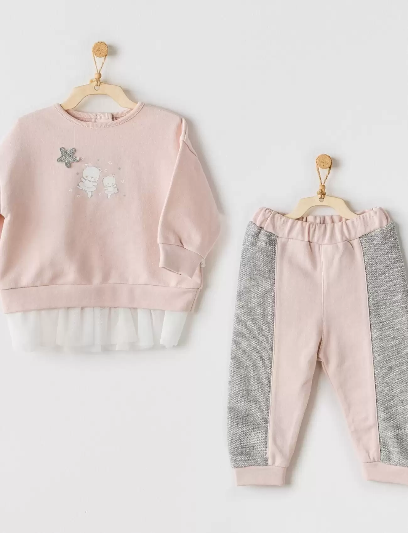 Ballerina 2li Bebe Takım Pink Grey