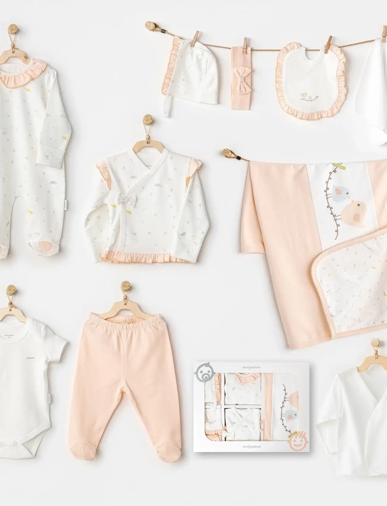 Spring Birds 10Lu Hastane Çıkış Seti Ekru