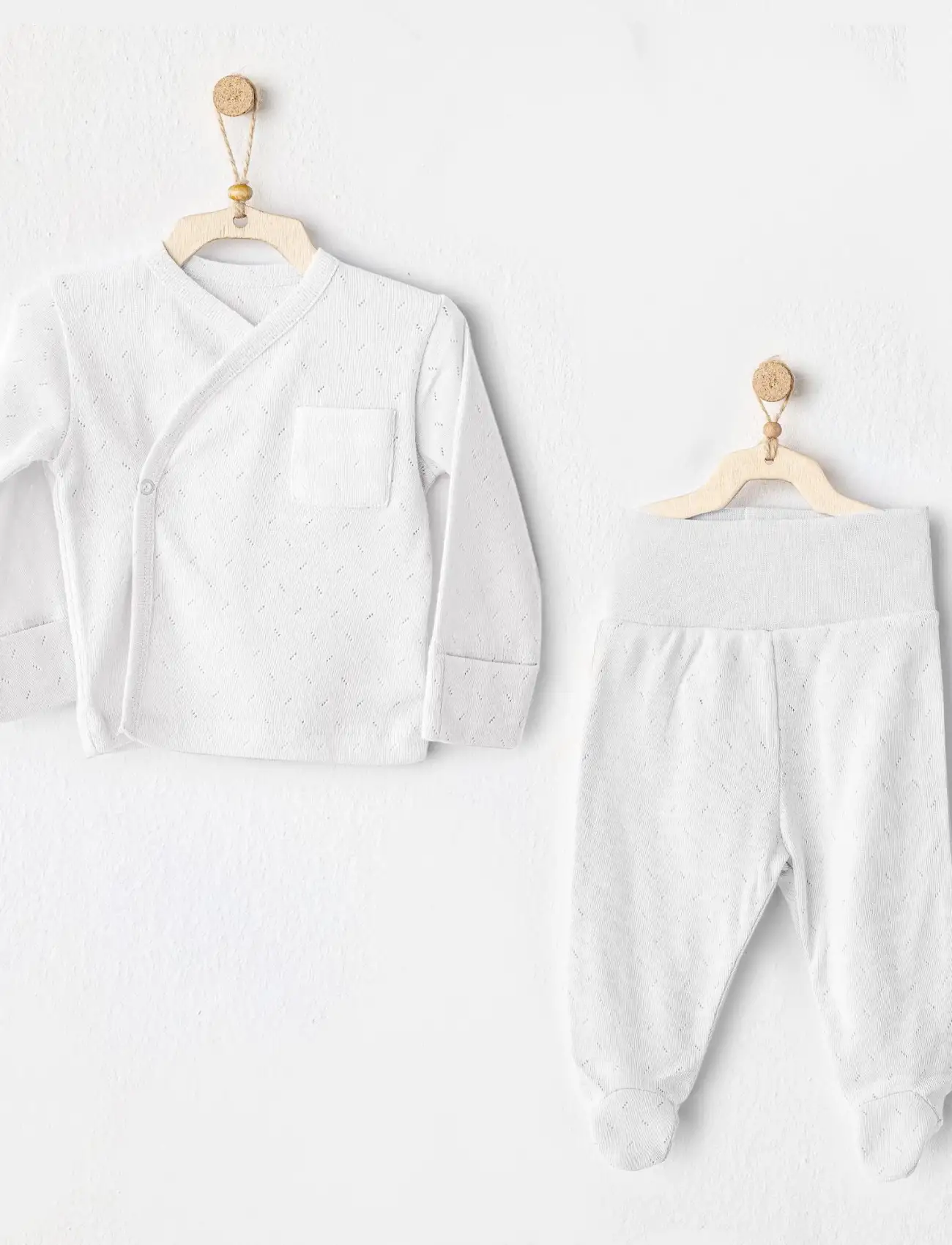 Andywawa AC25557 Side Snap Set 2Li Zıbın Takım White