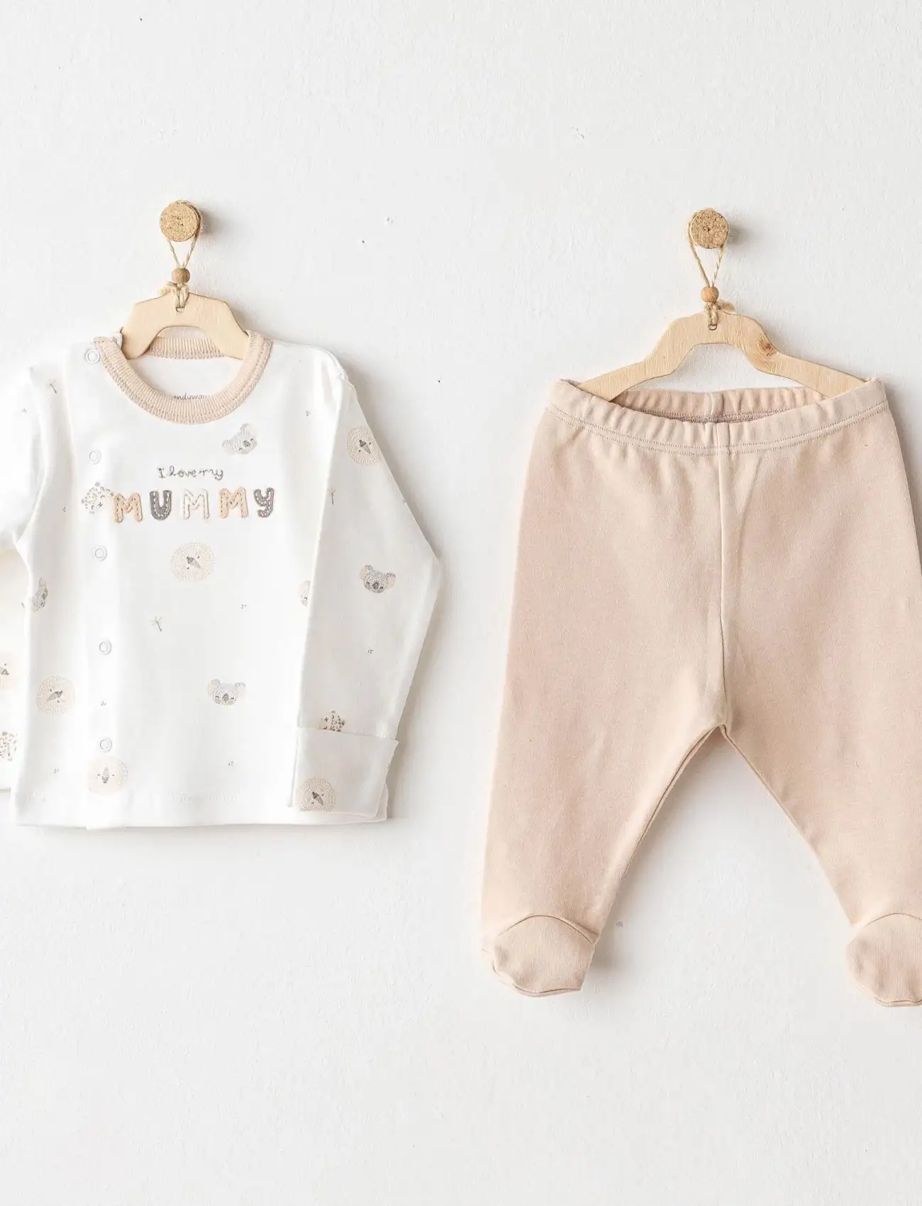 Happy Animals 2Li Zıbın Set Beige