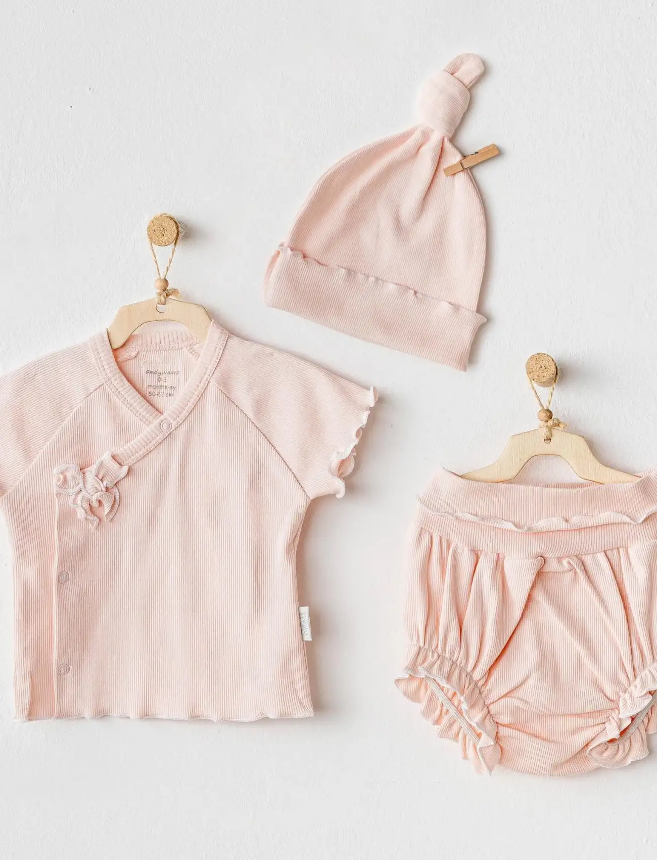 3Lü Basic Bebe Takım Salmon