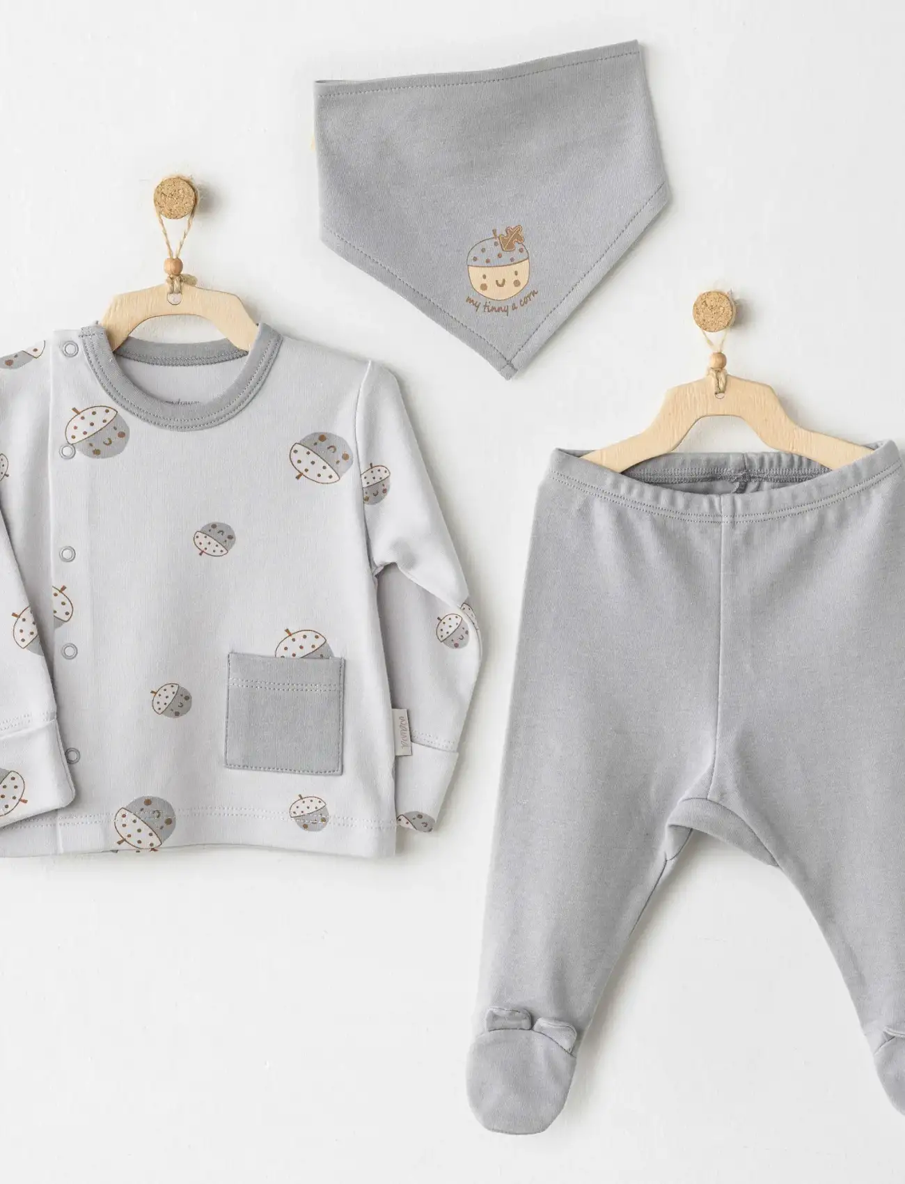 Hello Autumn 3lü Zıbın Takım Grey