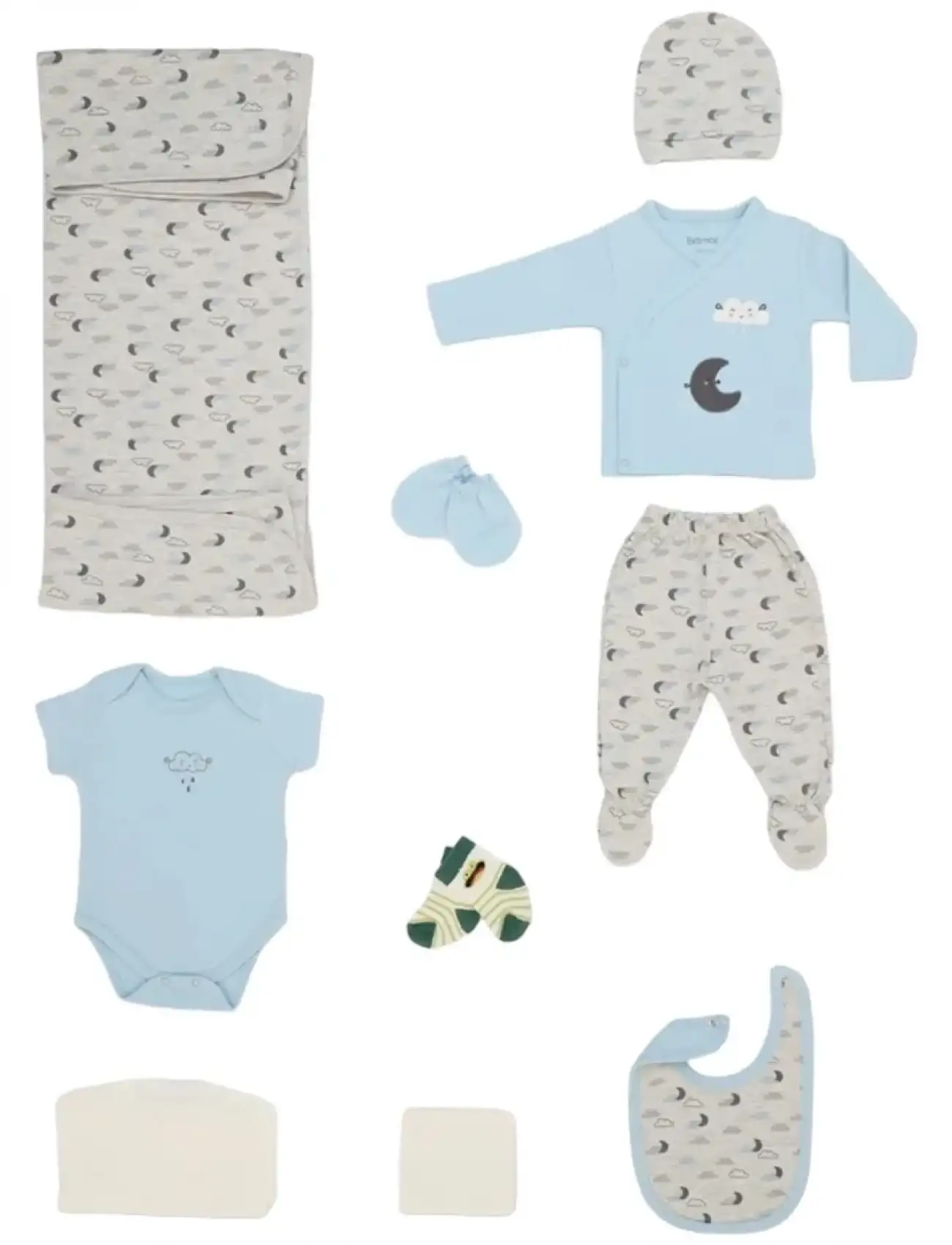 Ay ve Bulut 10Lu Hastane Çıkış Seti  Mavi