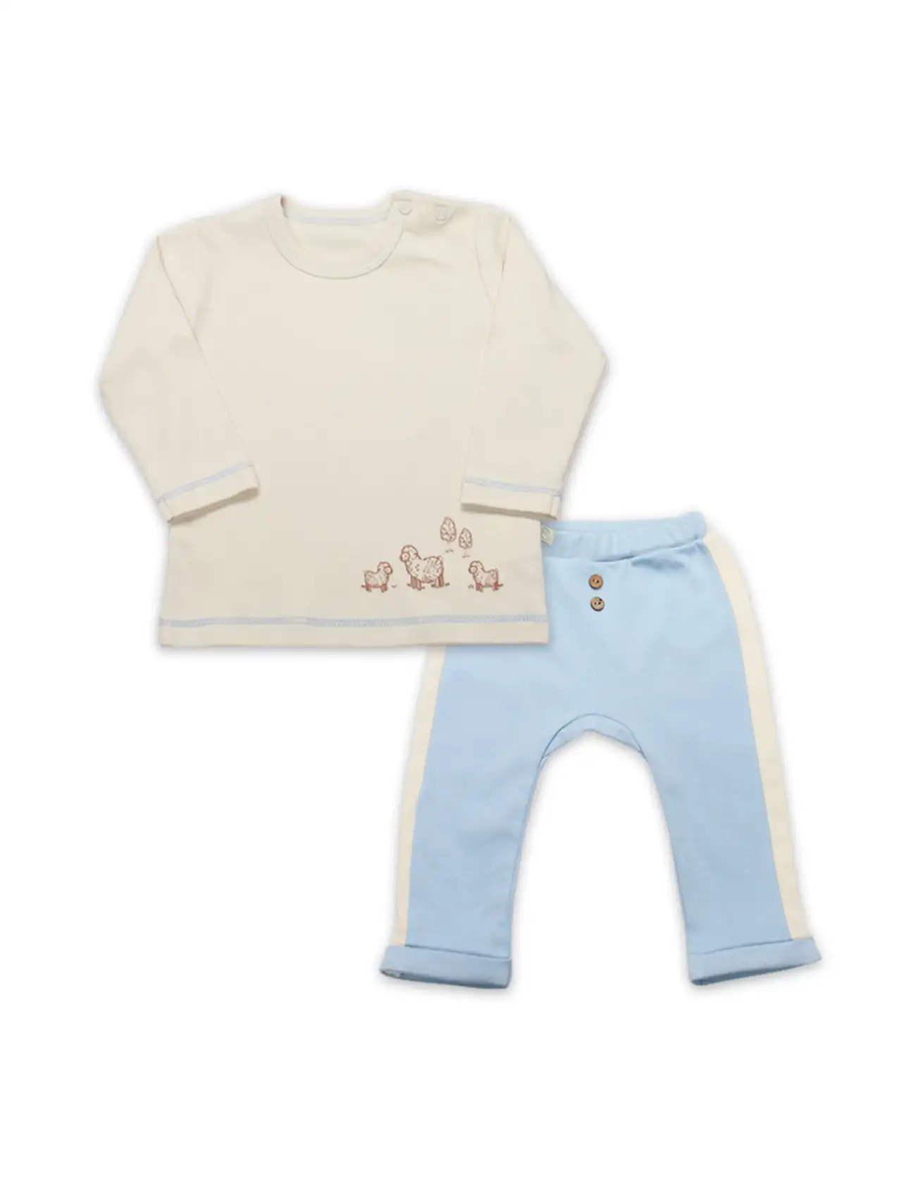 Curly Lamb 2Li Bebe Takım 14107 Bej-Ekru