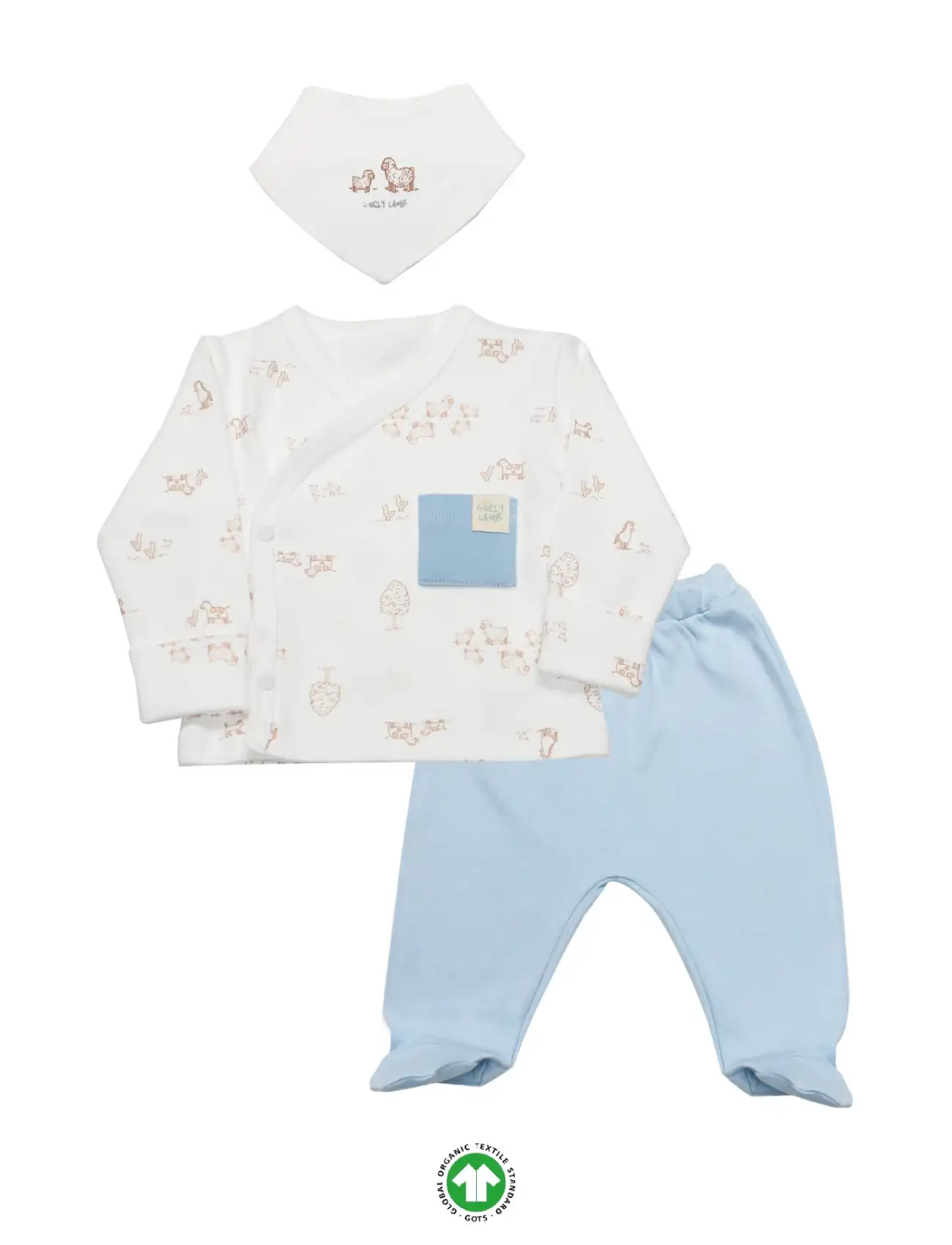 Curly Lamb 3Lü Zıbın Takımı 13107 Bej Ekru