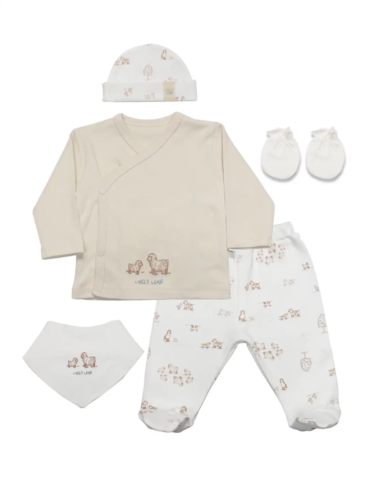 Curly Lamb 5Li Hastane Çıkışı 12106 Bej Mavi Ekru