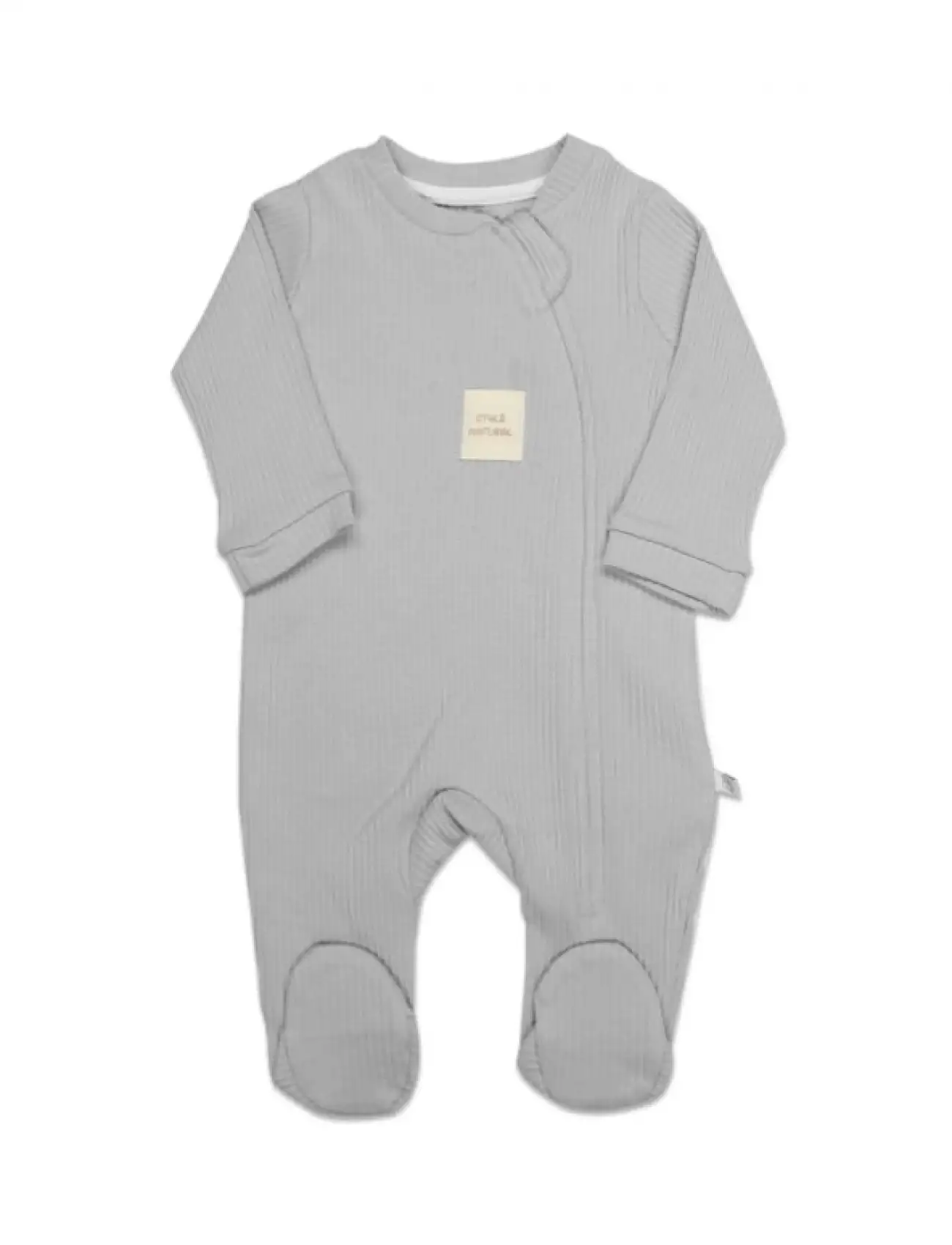 Style Natural Fermuarlı Bebe Tulum 15115 Gri