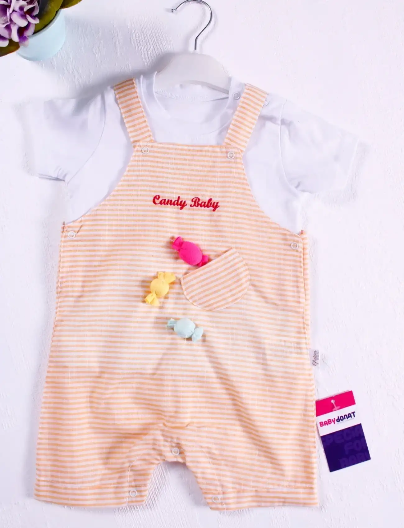 Candy Figürlü Badili Kız Bebek Tulumu