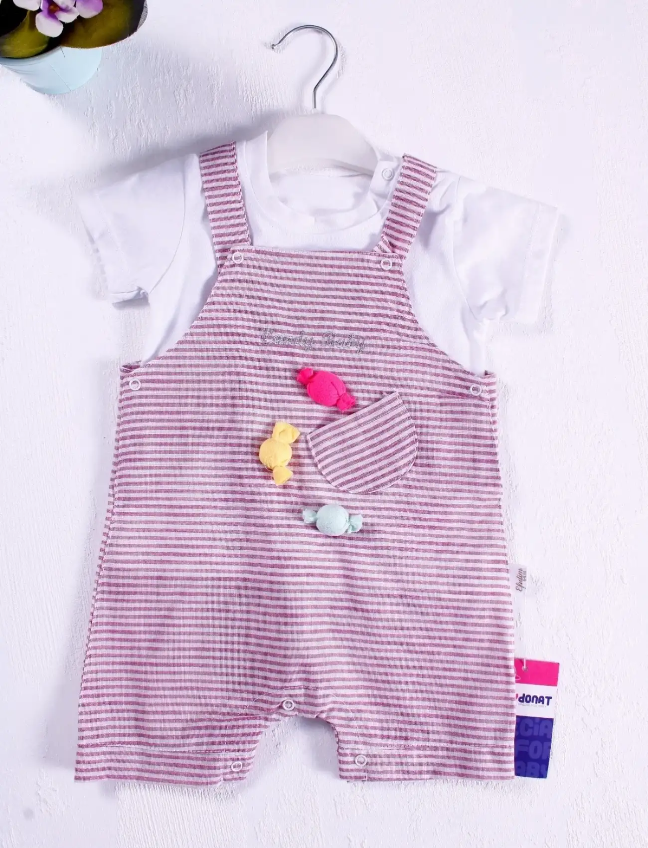 Candy Figürlü Badili Kız Bebek Tulumu