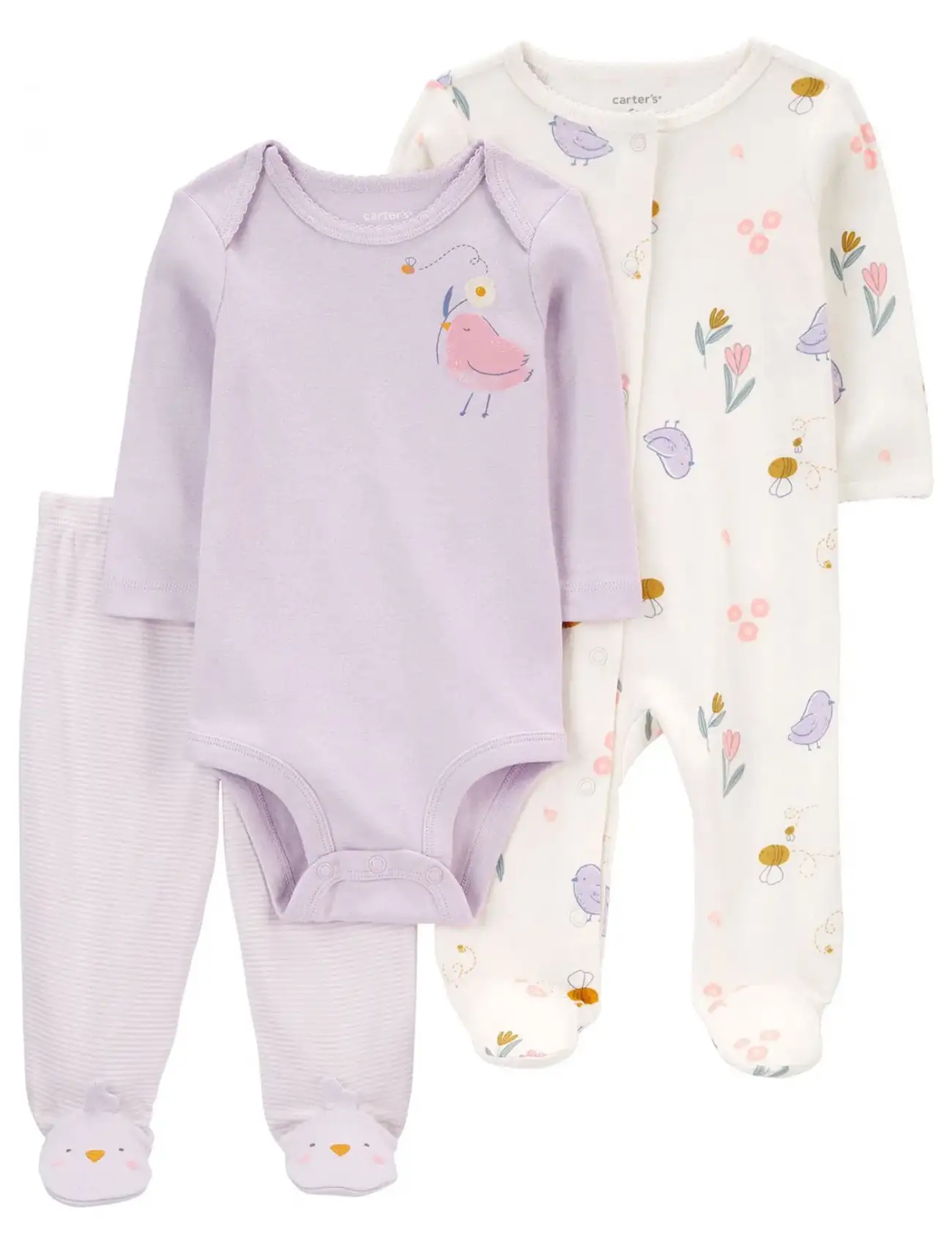 Kız Bebek Tulum Body Pantolon Set 3lü Paket  Renkli