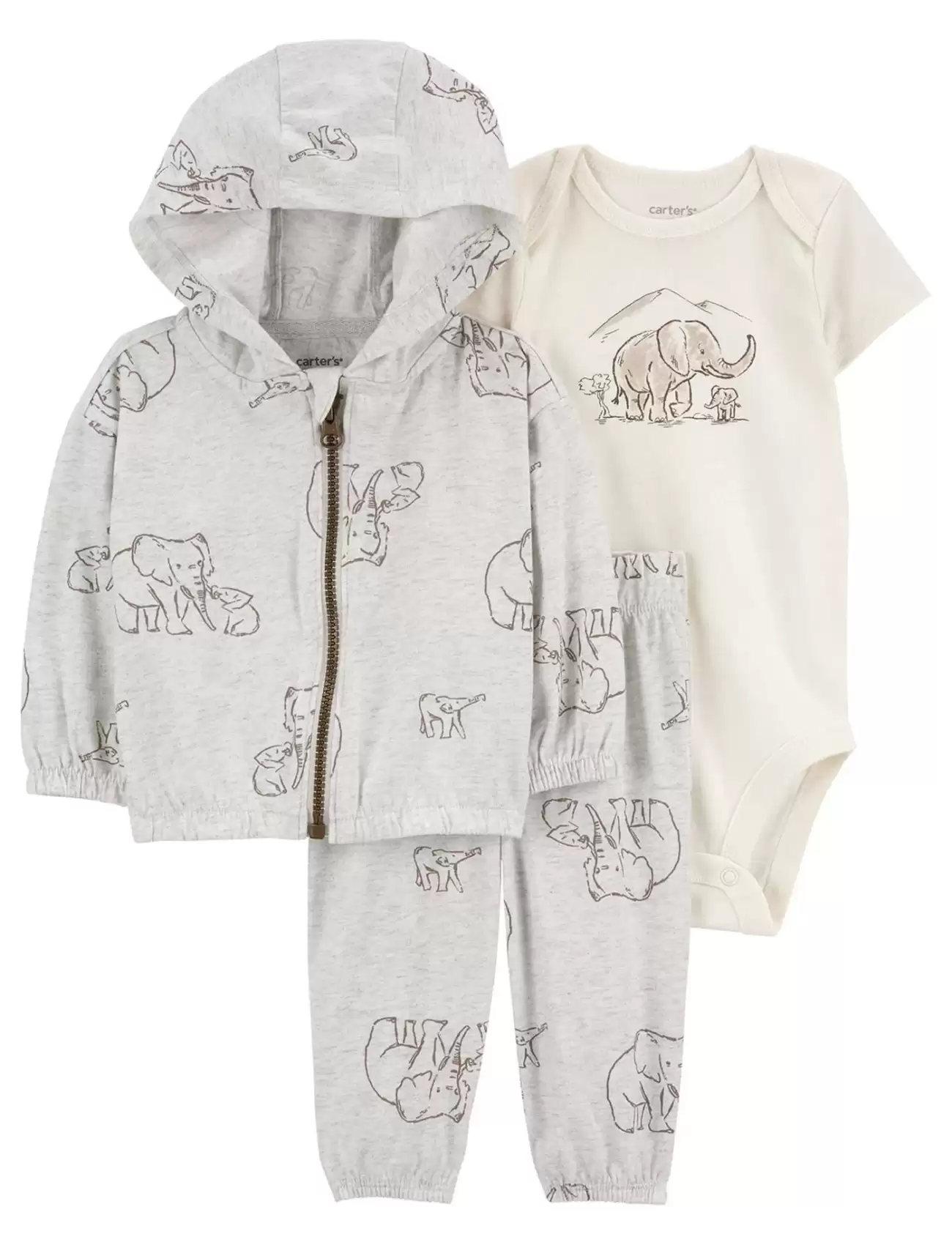 Layette Bebek 3lü Hırkalı Set Gri