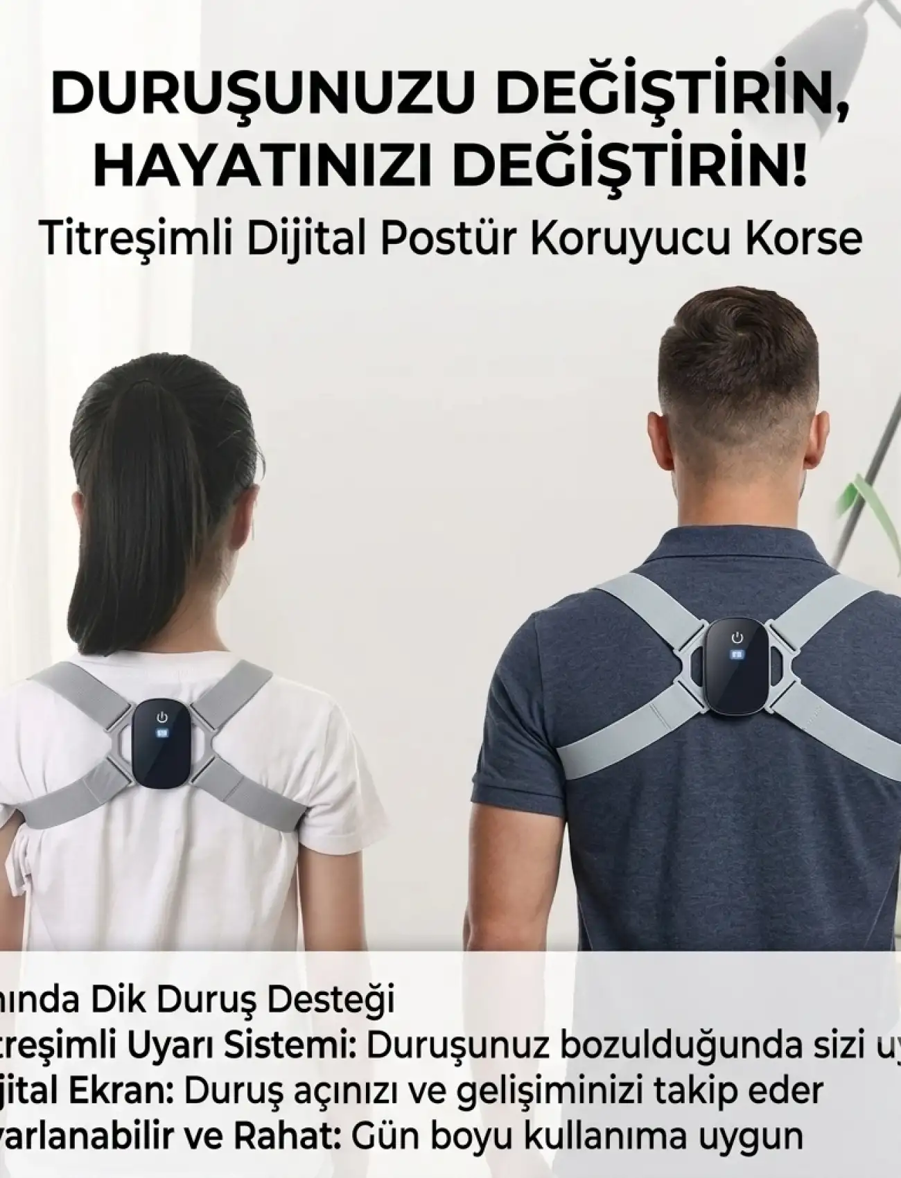 Dijital Ekran Titreşimli Dik Durma Korsesi