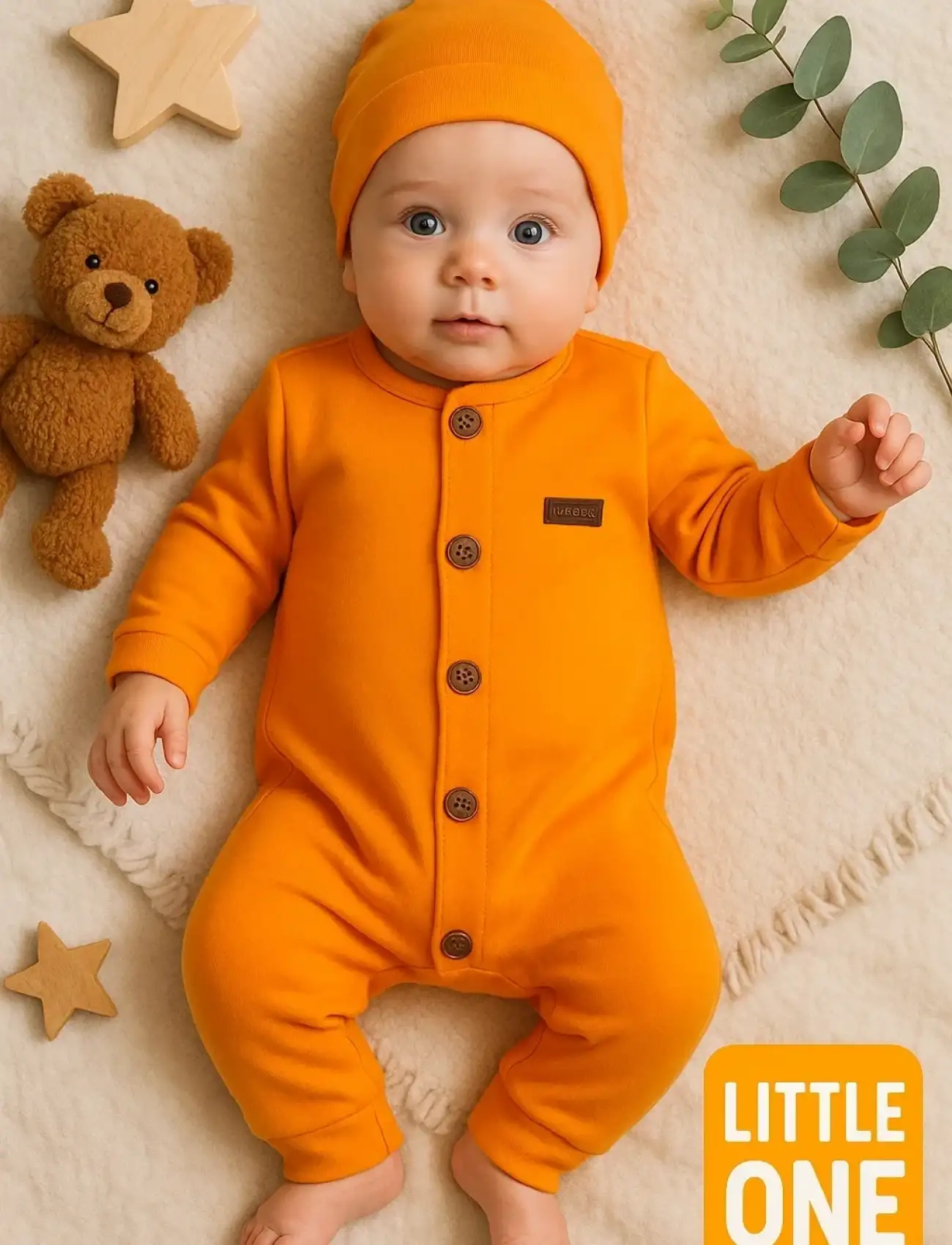 Düğmeli Önden Açık İnterlok Tulum