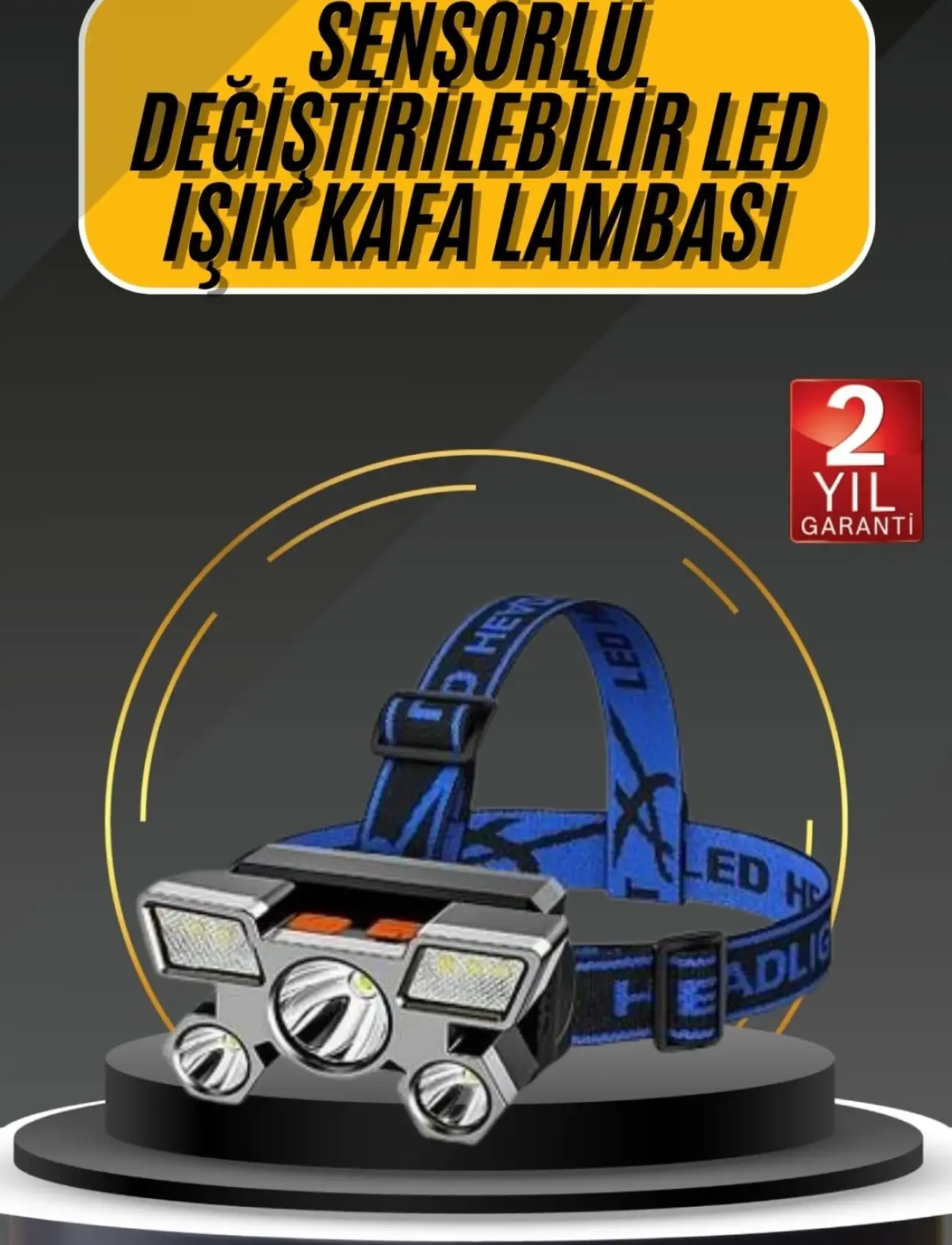 Kafa Lambası 800 Lümen 4 Mod Yüksek Işık Flaşörlü Şarjlı Led Lamba
