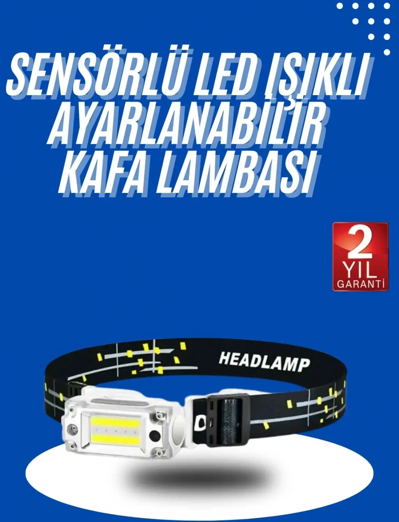 Kafa Lambası, Su Geçirmez Kafa Feneri 3 Mod Aydınlatma