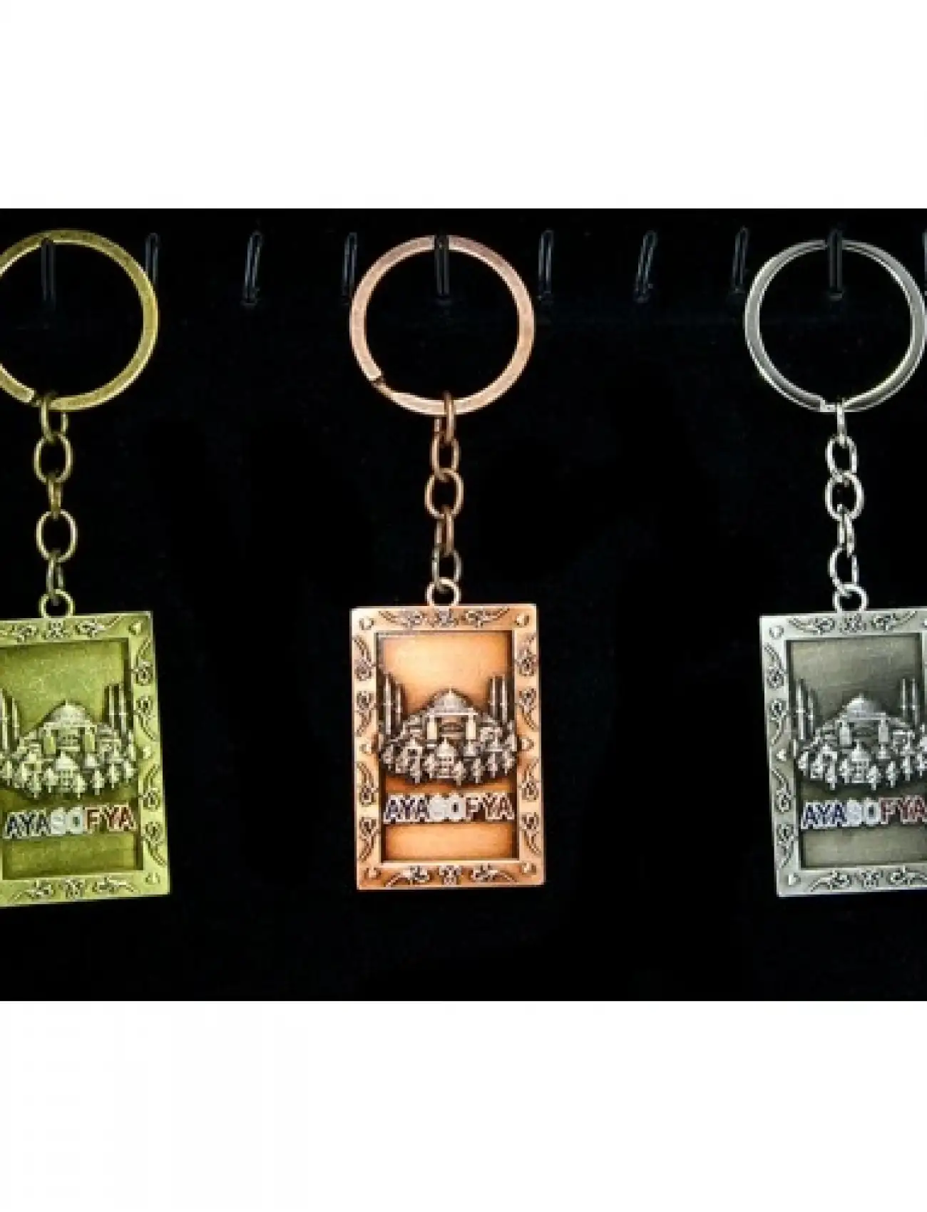 Metal Ayasofya Anahtarlık Dikdörtgen Tasarım