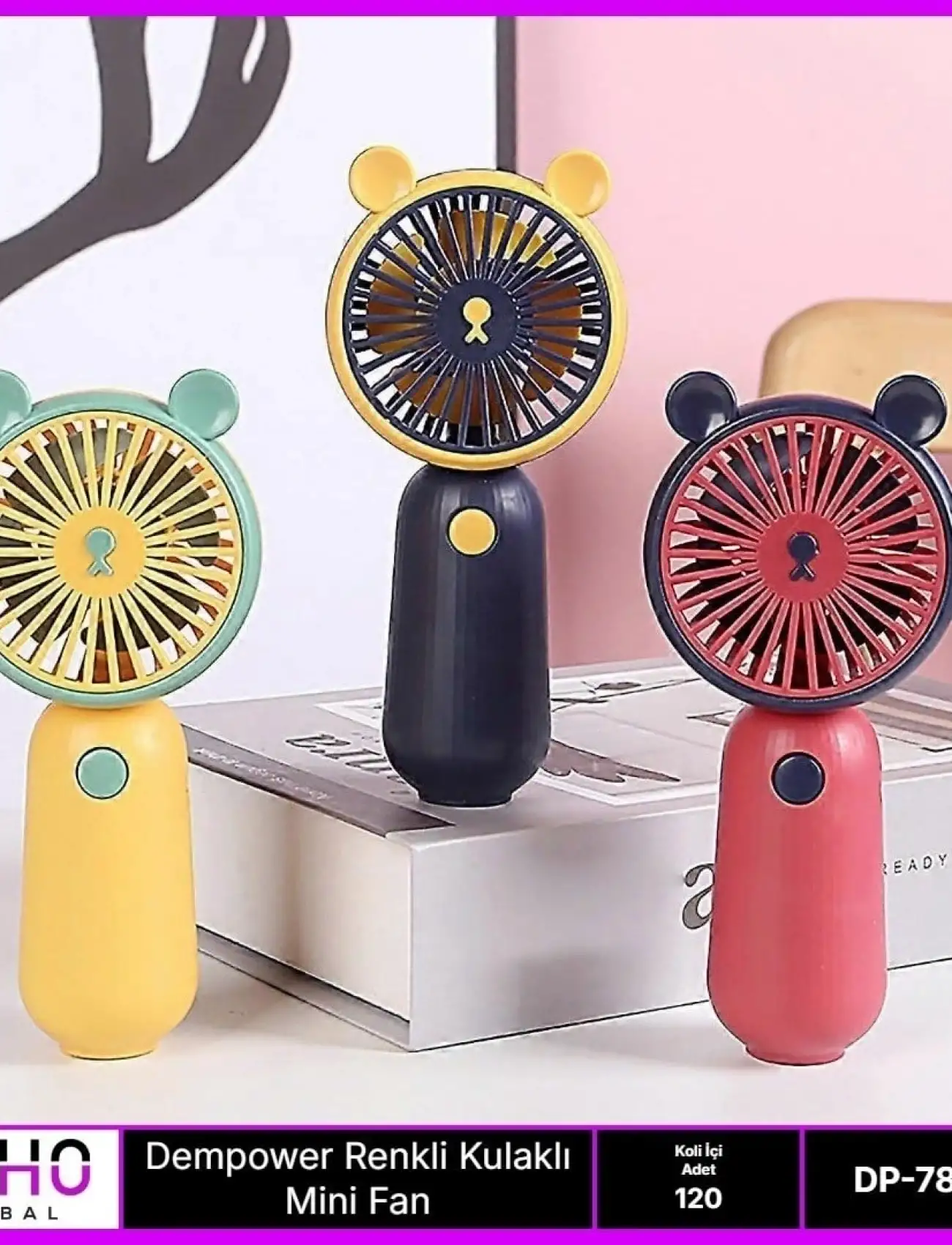 Renkli Kulaklı Mini Fan