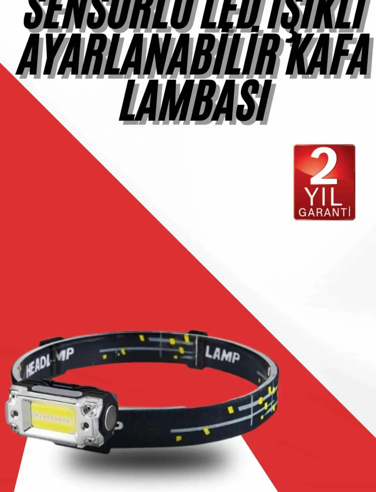 Sensörlü Kamp Lambası Ayarlanabilir Kafa Lambası Kafa Bantlı