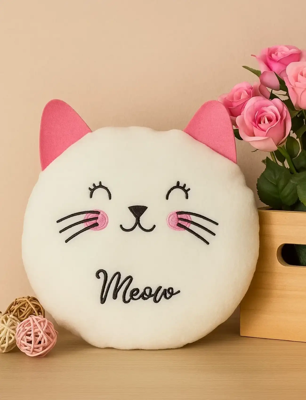 Sevimli Kedi Orta Boy Bebek Çocuk Yastık