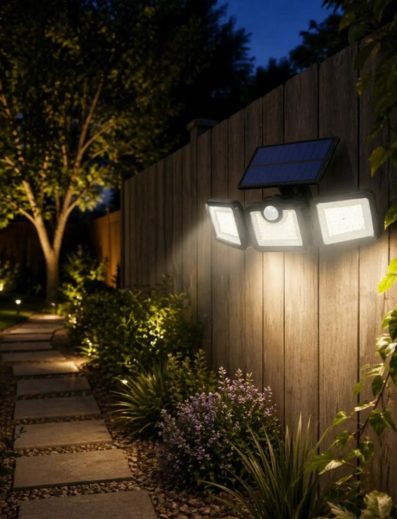 Solar Led Projektör Sensörlü Dış Mekan Güvenlik Lambası