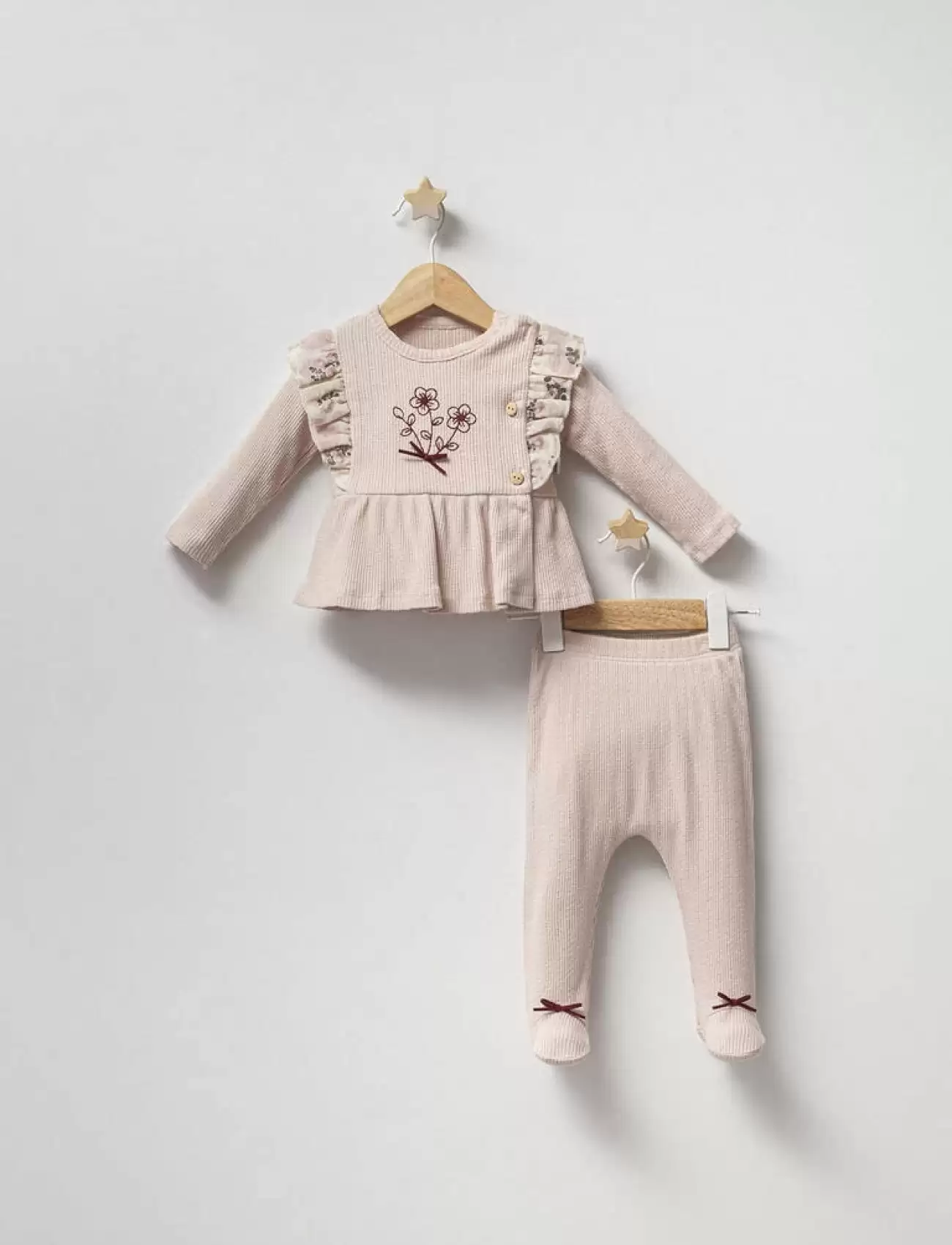 Baby Vintage Rose Zıbın Takım  Pudra