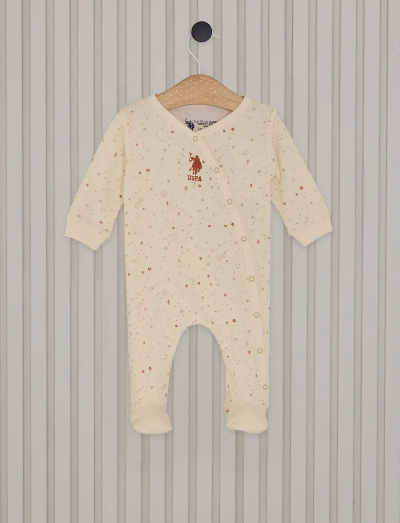 Kız Bebek Patikli Tulum  Krem