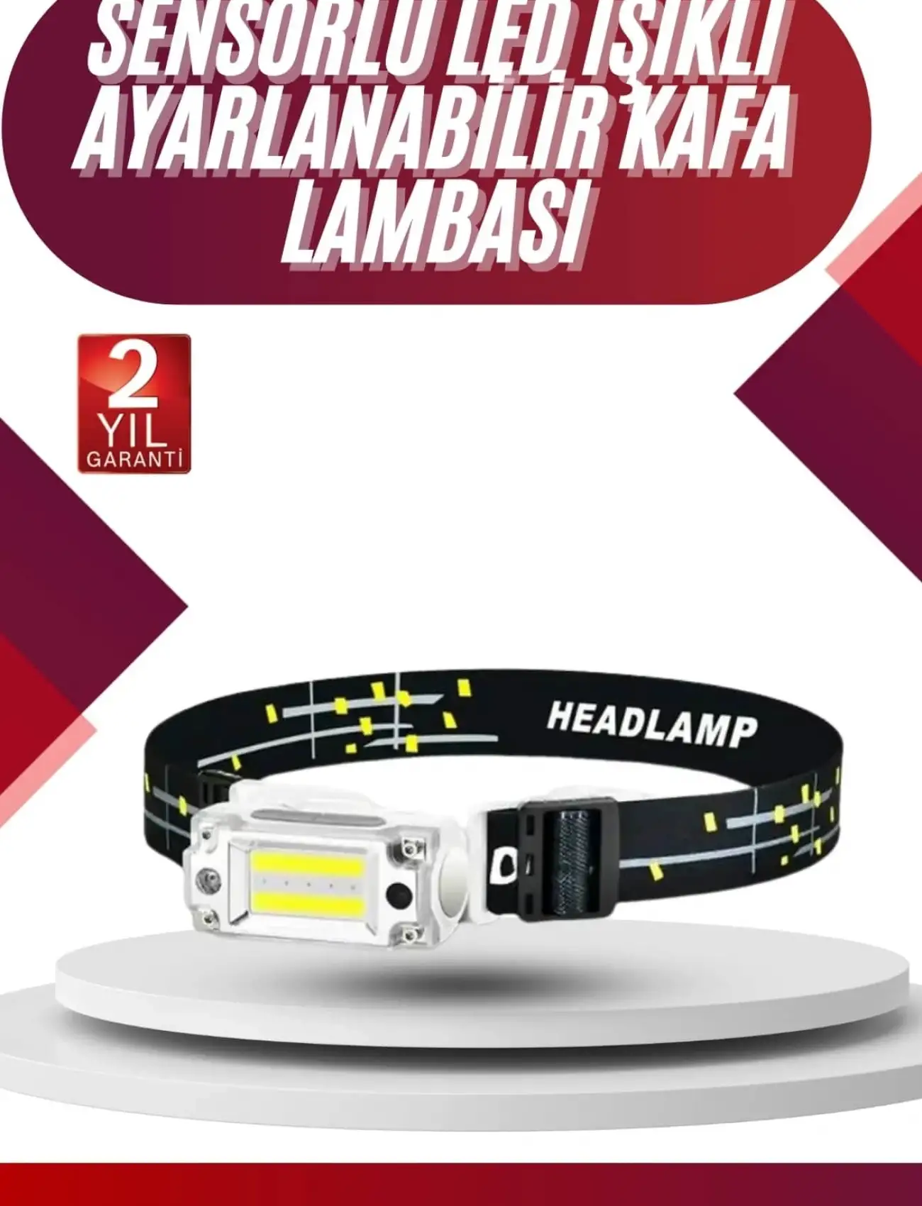 Yüksek Işıklı Şarjlı Ve Sensörlü Led Kafa Lambası Kamp Lambası