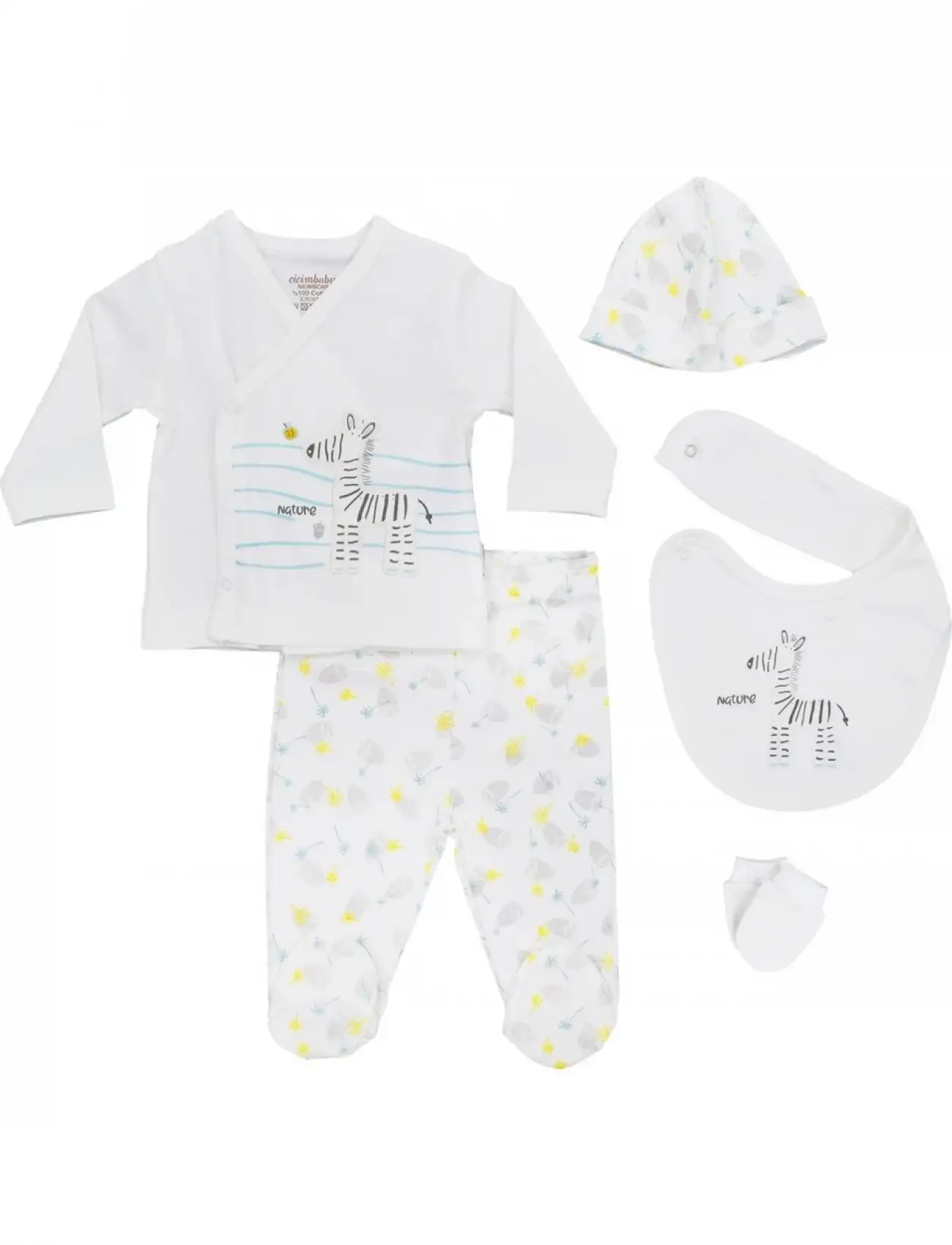 Zebra 5Li Zıbın Seti  Sarı