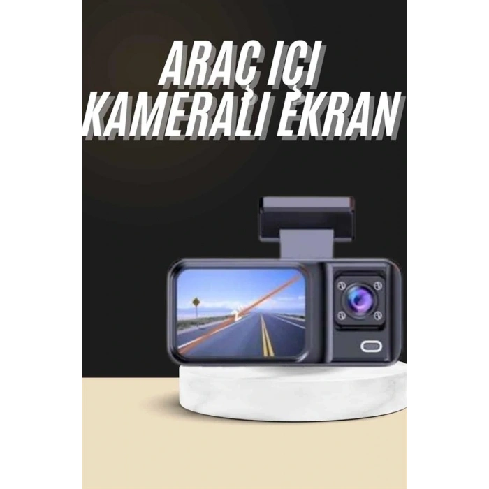 1080p Sürüş Kaydedici 2 İnç Araç Araba Ön İç Arka DVR IPS Ekran