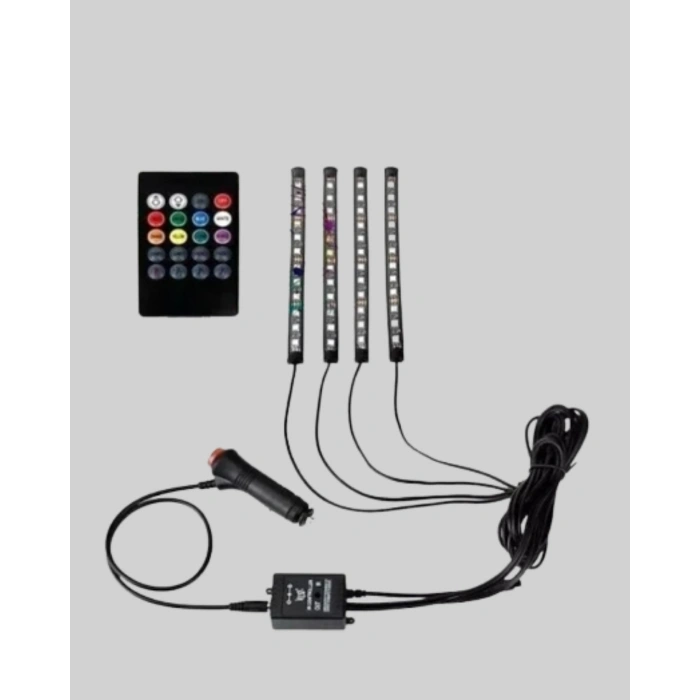12V LED Işık Seti – Kumandalı ve Renk Ayarlı
