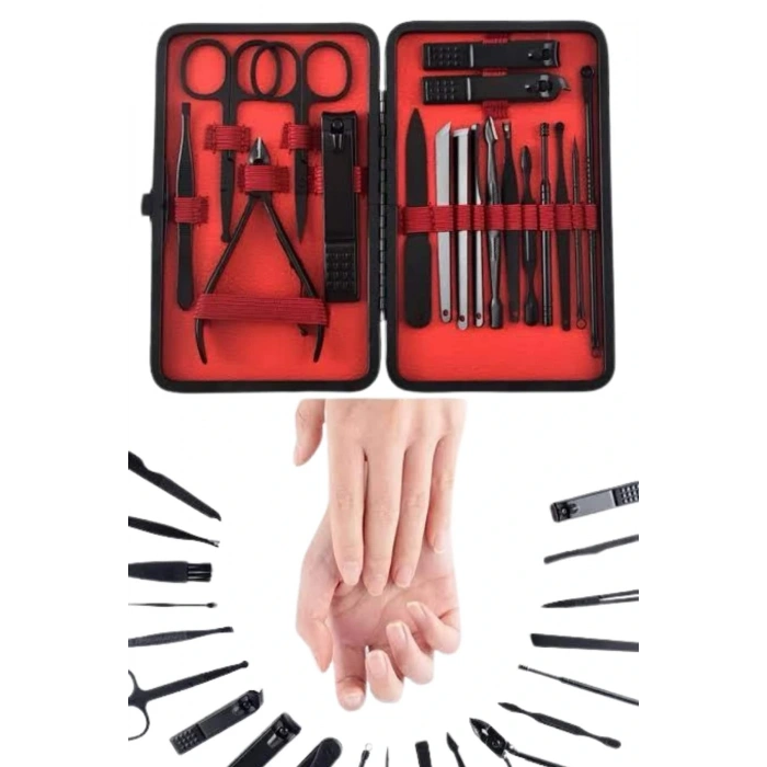 17 Parça Manikür Pedikür Seti El Ayak Bakım Seti Tırnak Makası Törpü