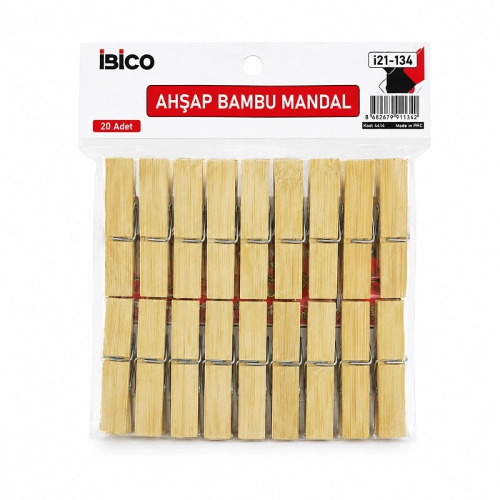 20PCS BÜYÜK AHŞAP BAMBU MANDAL (5047)