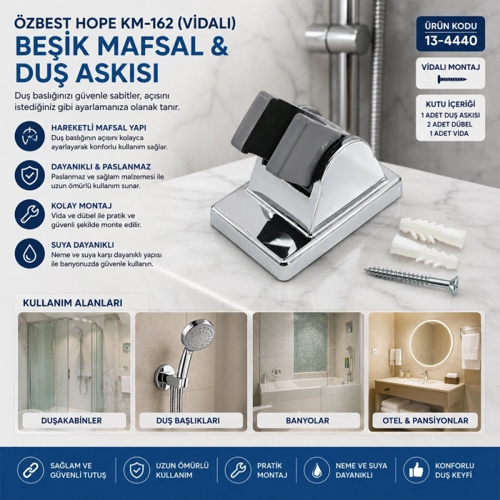 25 ADET VİDALI BEŞİK MAFSAL- DUŞ ASKISI (5047)