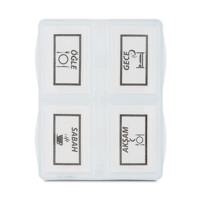 3 Adet - 4 Bölmeli Günlük İlaç Saklama Kutusu