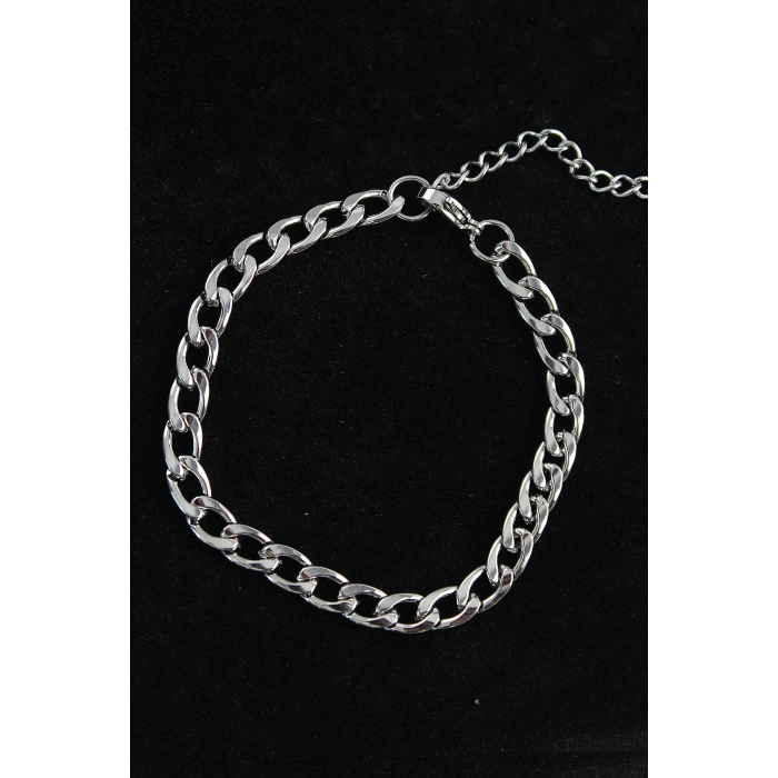 316L Çelik Kalın Klasik Model Gümüş Renk Erkek Bileklik