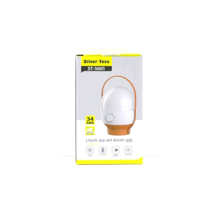 34 LED KAMP LAMBASI - FENER USB ŞARJLI AYARLANABİLİR IŞIK 4.8W - 2400mAh ST-5661 (5047)