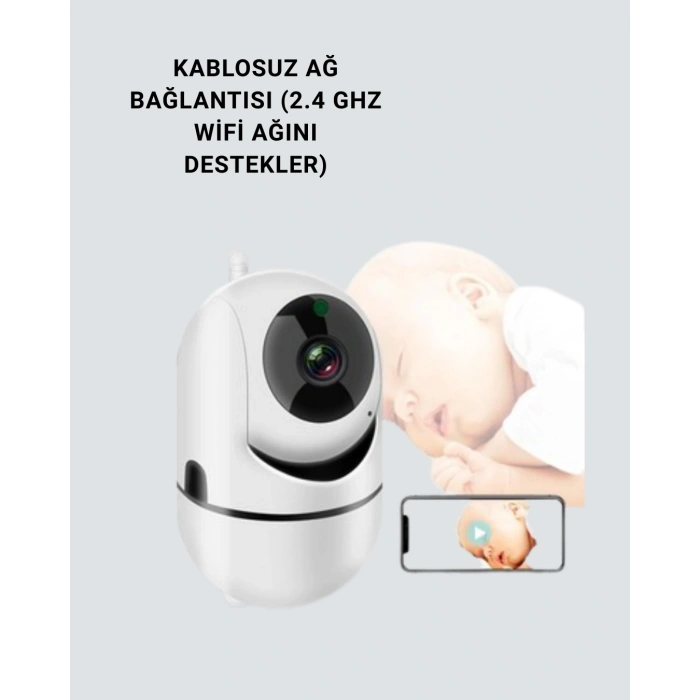 360° Dönen Akıllı WiFi Kamera – Uzaktan Kontrol ve İki Yönlü Ses Özellikli