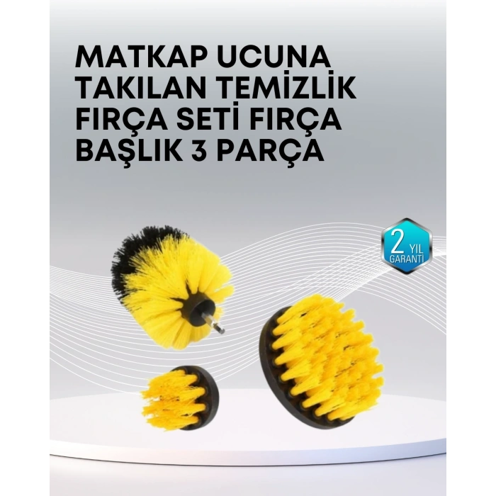 3’lü Matkap Ucu Temizlik Fırçası Seti Çok Amaçlı