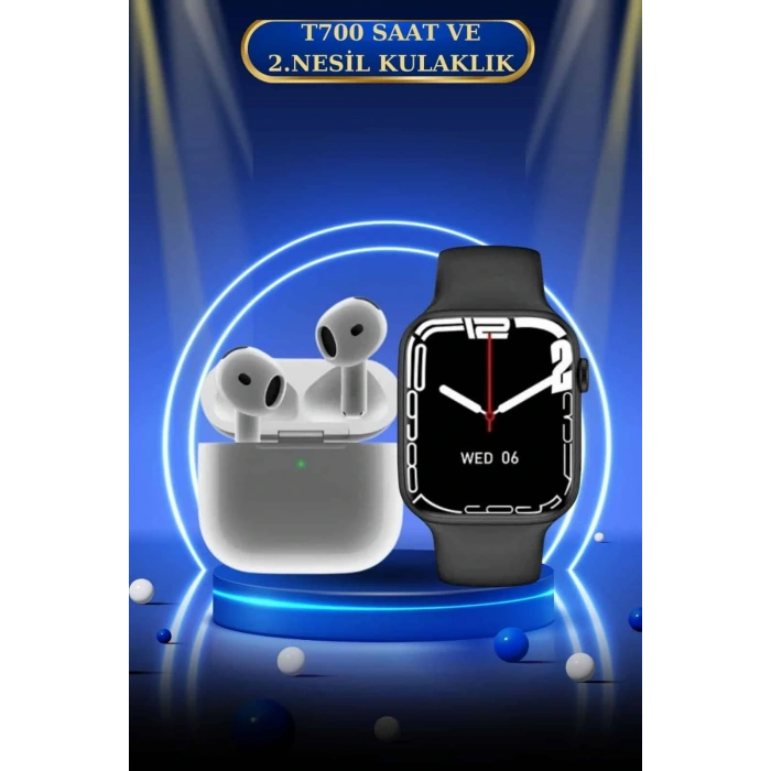 3.Nesil TWS Bluetooth Kulaklık ve Dokunmatik Ekran Akıllı Saat Sesli Görüşme