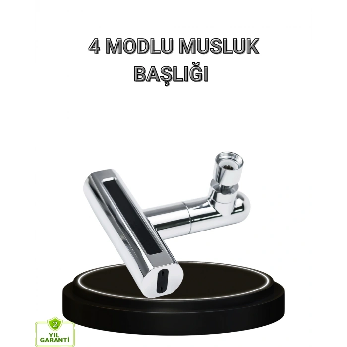 4 Fonksiyonlu Musluk Başlığı 360 Derece Dönebilen ve Su Tasarruflu