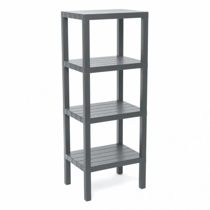 4 RAFLI GRİ MODÜLER ÜNİTE PLASTİK 38x29x100 cm (5047)