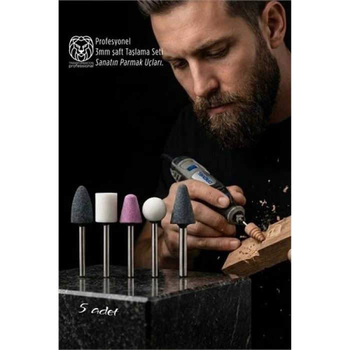 5li Dremel Ucuna Taşlama Seti - 3mm Şaft Profesyonel Oyma, Şekillendirme ve Rötuş Uçları