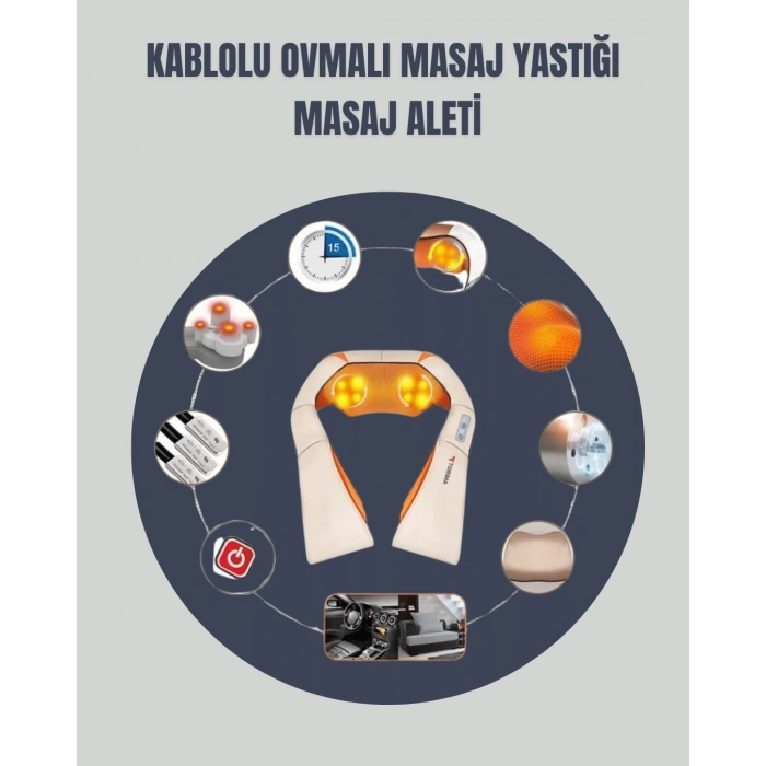 6 Başlıklı Isıtmalı Masaj Cihazı – Tüm Vücut İçin Derin Kas Masajı