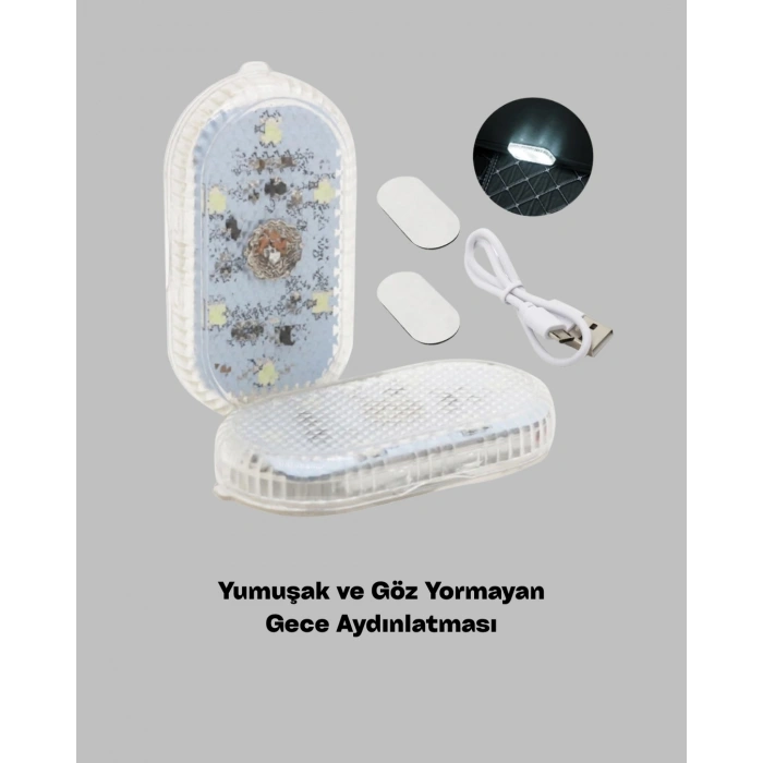 7 Renk Modlu Dokunmatik Sensörlü Mini LED Araç İçi Lamba