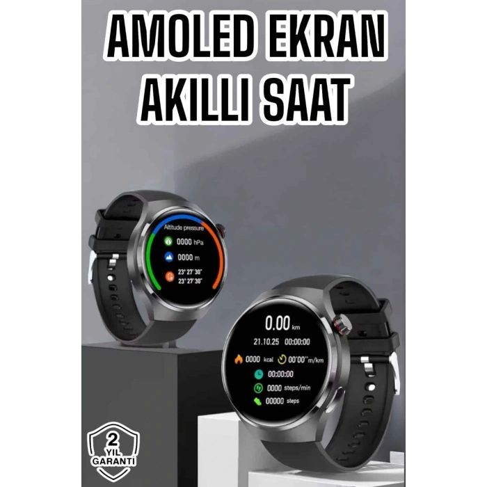 Akıllı Saat Bluetooth Bağlantılı Amoled Ekran Uyku ve Sağlık Takibi