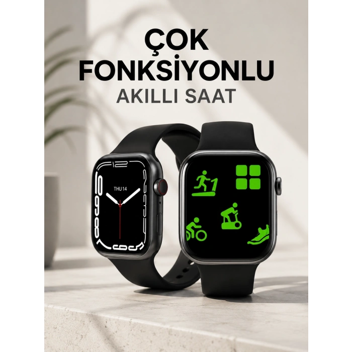 Akıllı Saat Tema Değiştirme Uyku ve Sağlık Takibi Sesli Asistan Bildirim Görme