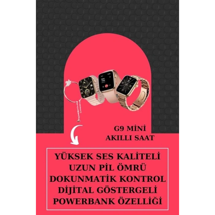 Aksesuar Hediyeli Akıllı Saat ve Dijital Göstergeli Powerbankli Bluetooth Kulaklık