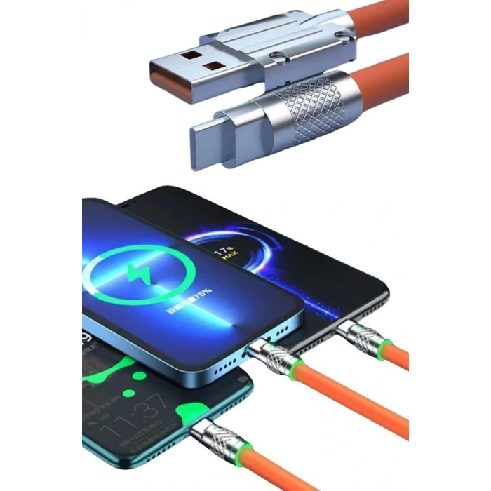 Android ve İOS Uyumlu 180 Derece Type-c Şarj Kablosu