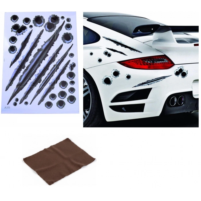 Araç Sticker Seti Yara Bere Oto Sticker Yara Şeklinde 3D
