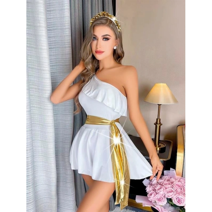 Arias Closet Beyaz Fantezi Elbise Gecelik